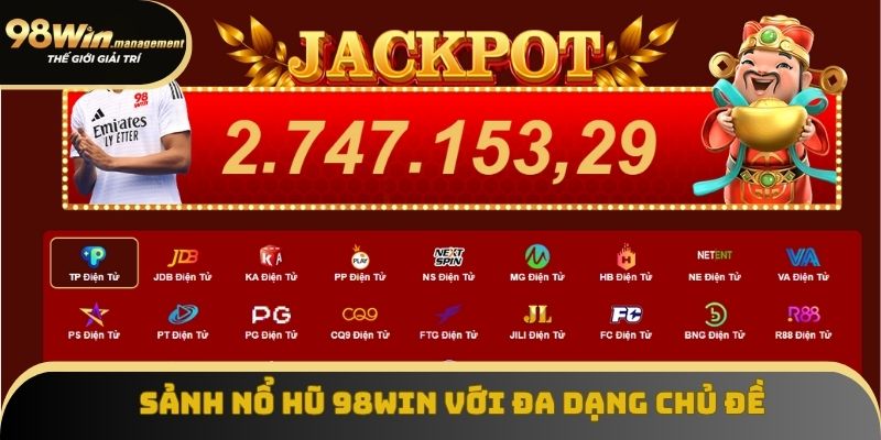 Sảnh Nổ Hũ 98Win với đa dạng chủ đề nổ hũ tiền tỷ